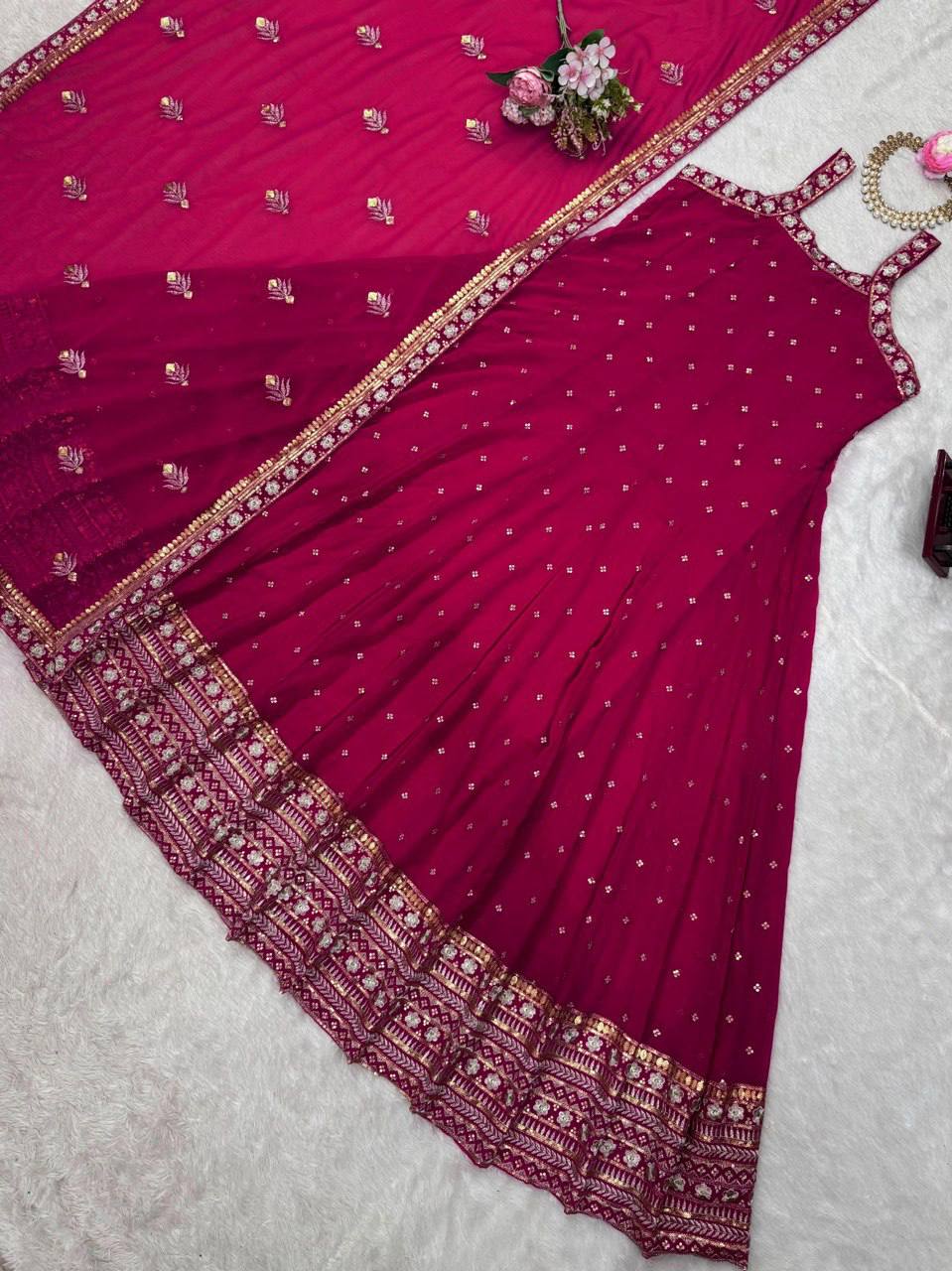 Flowy Elegance Designer Foux Georgette Gown