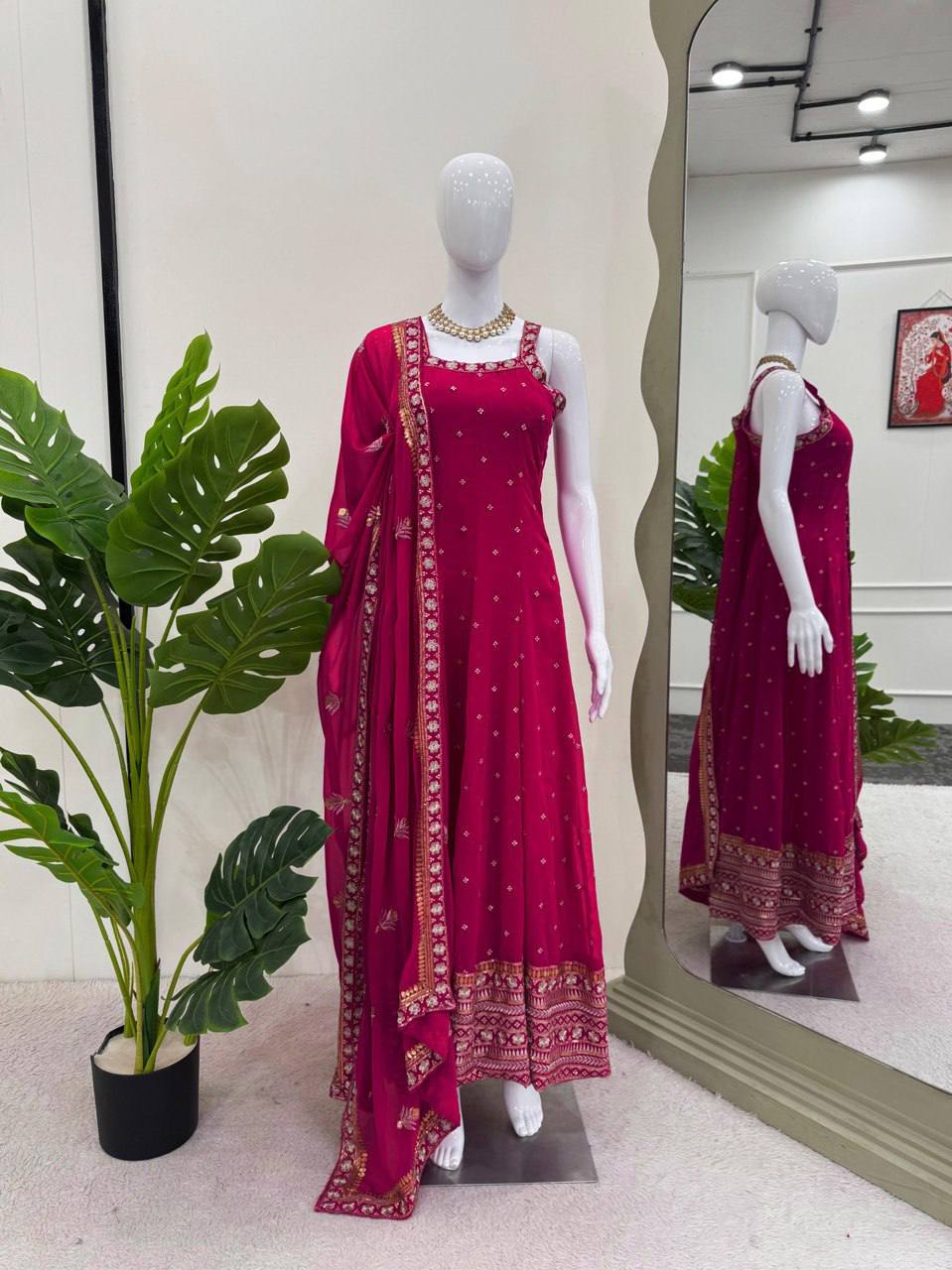 Flowy Elegance Designer Foux Georgette Gown