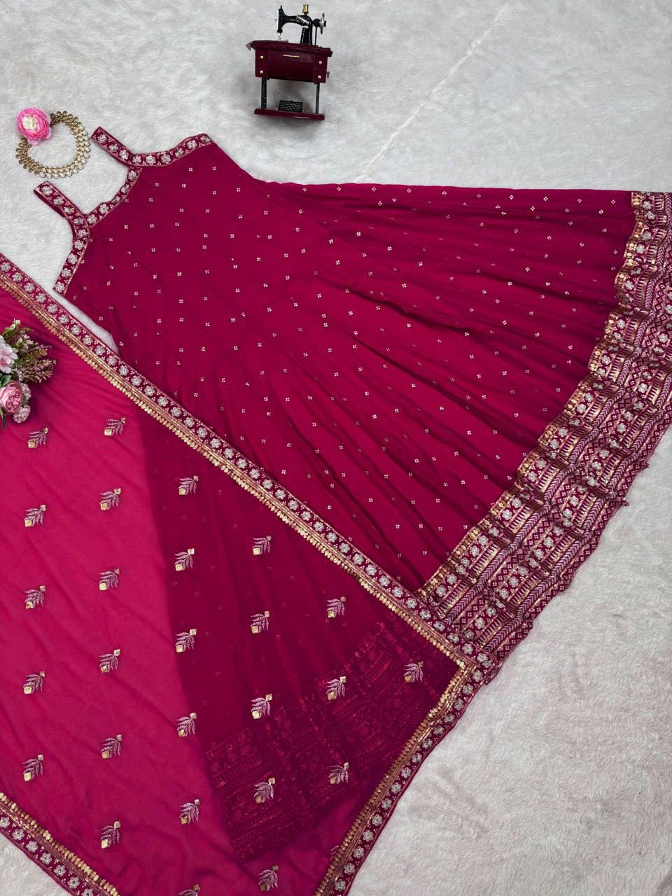 Flowy Elegance Designer Foux Georgette Gown