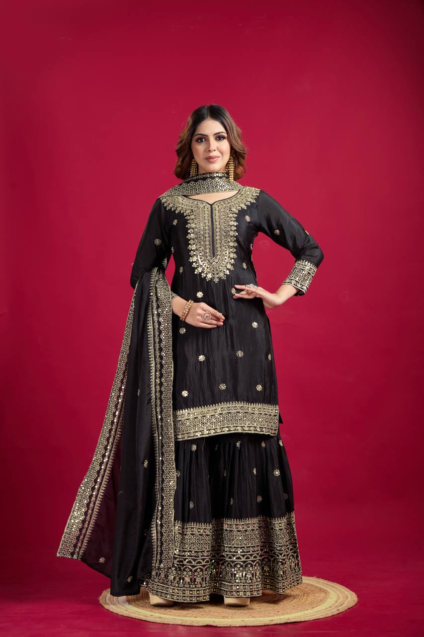 Rich Luking Ready to Wear Plazo Suit For All Function Wear