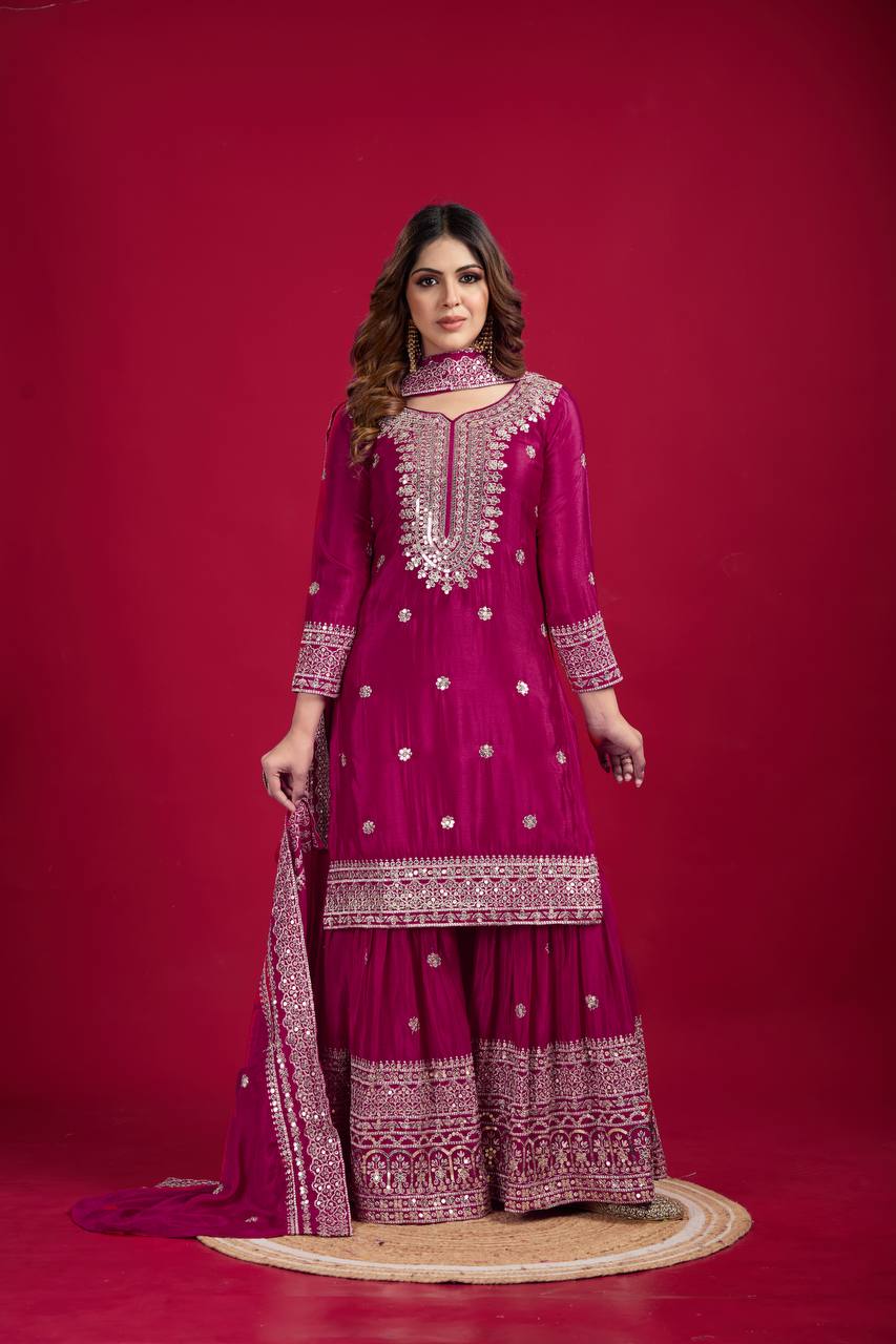 Rich Luking Ready to Wear Plazo Suit For All Function Wear