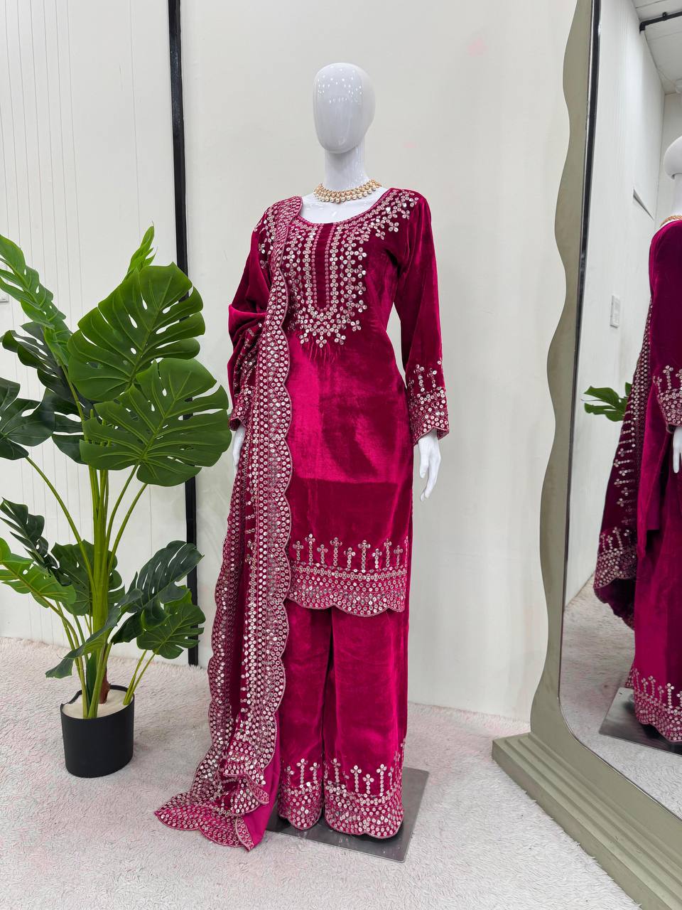 Pink Color Plazo Suit