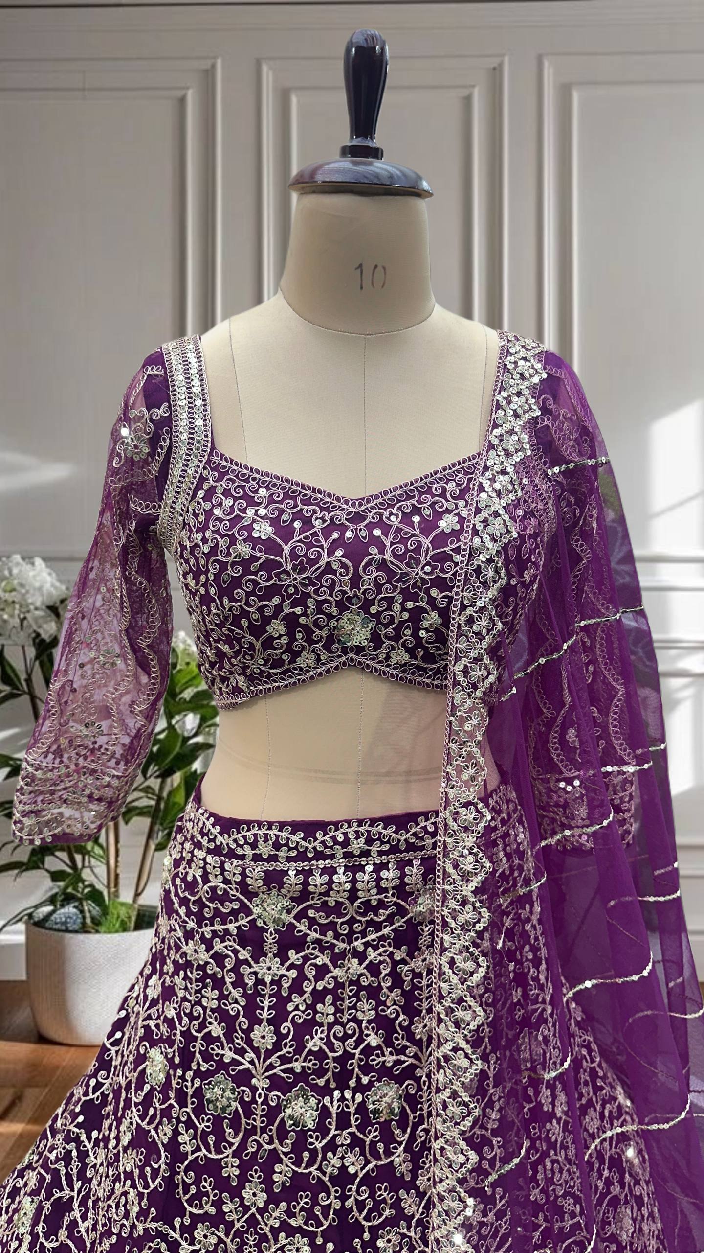 Purple Color Soft Net Heavy Work Lehenga Choli
