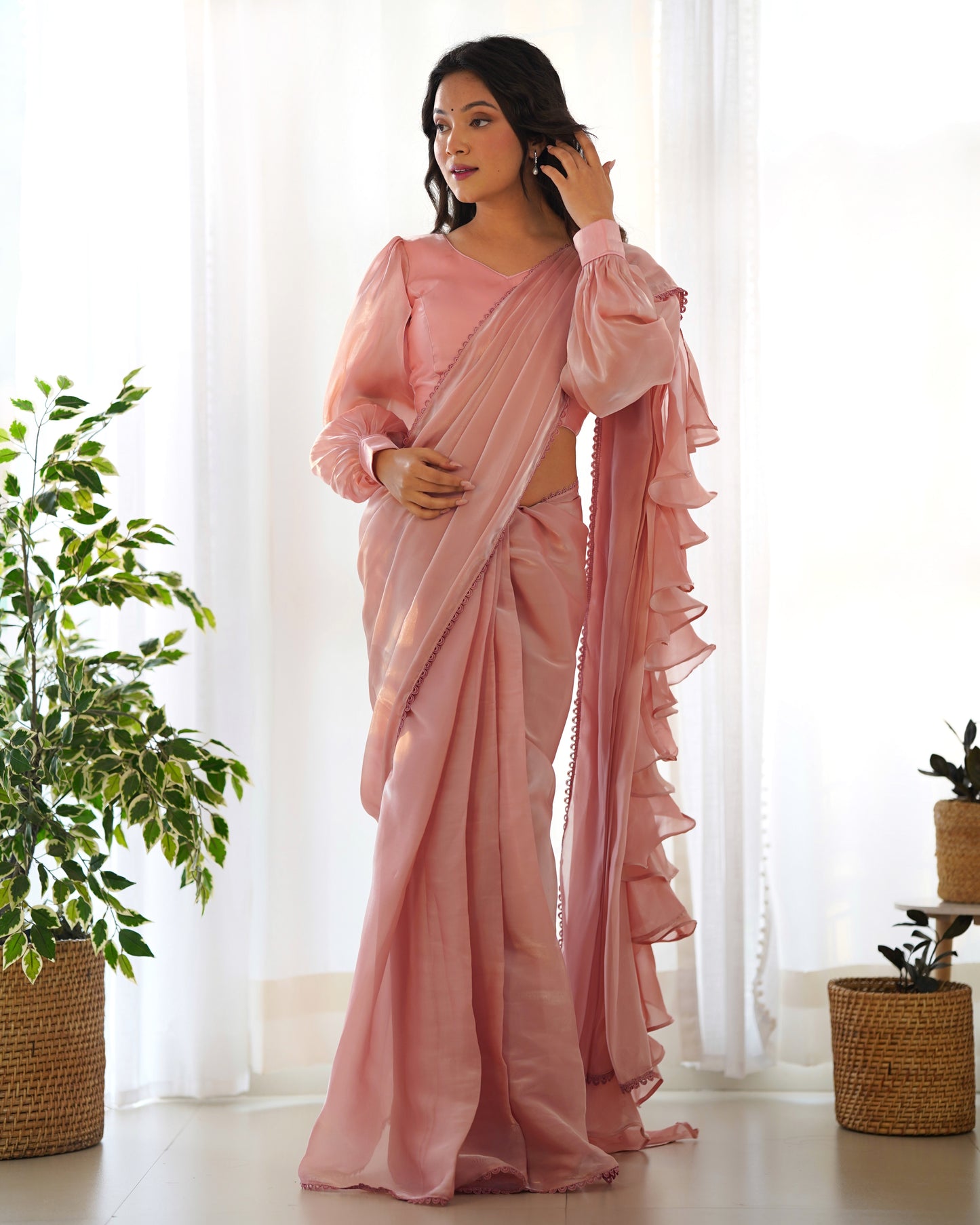 1 Min Ready to Wear Jimmi Chu Silk Saree