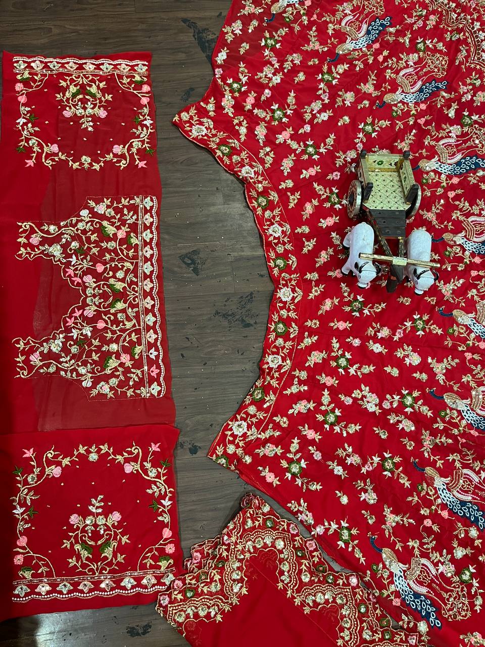 Wedding Wear Georgette Peacock Work Lehenga