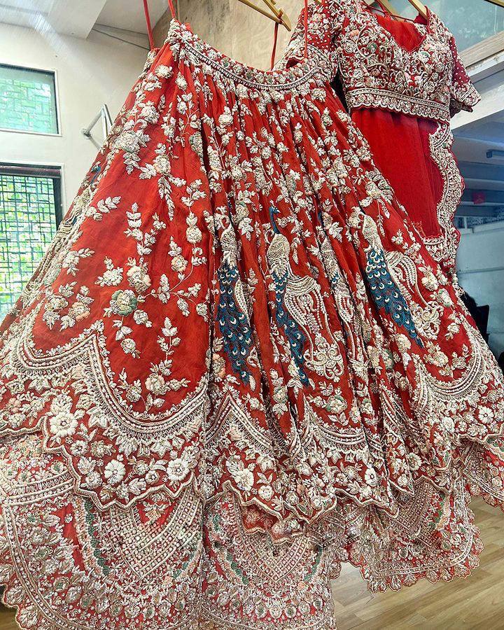 Wedding Wear Georgette Peacock Work Lehenga