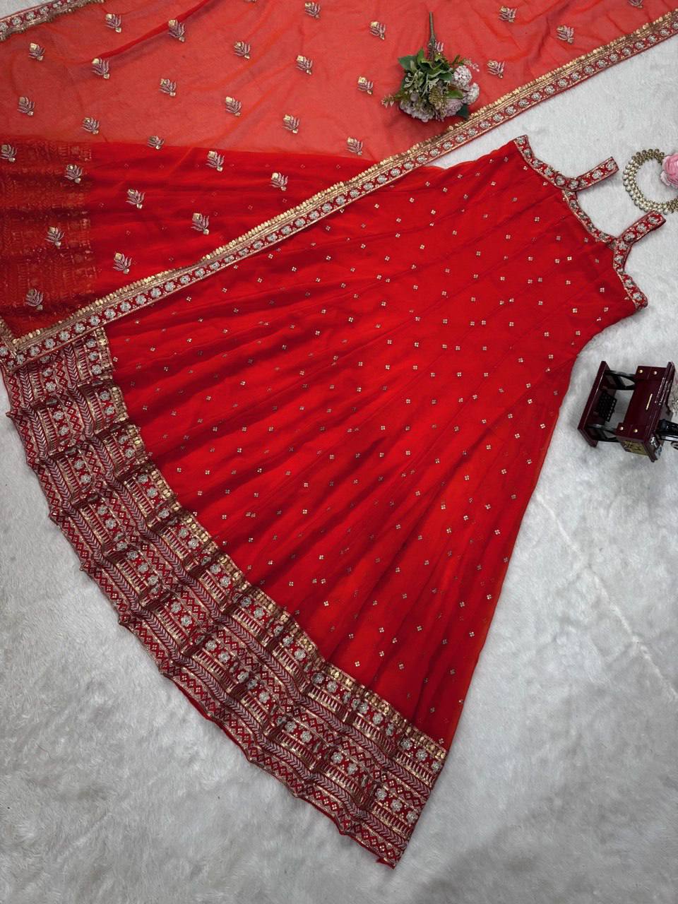 Flowy Elegance Designer Foux Georgette Gown