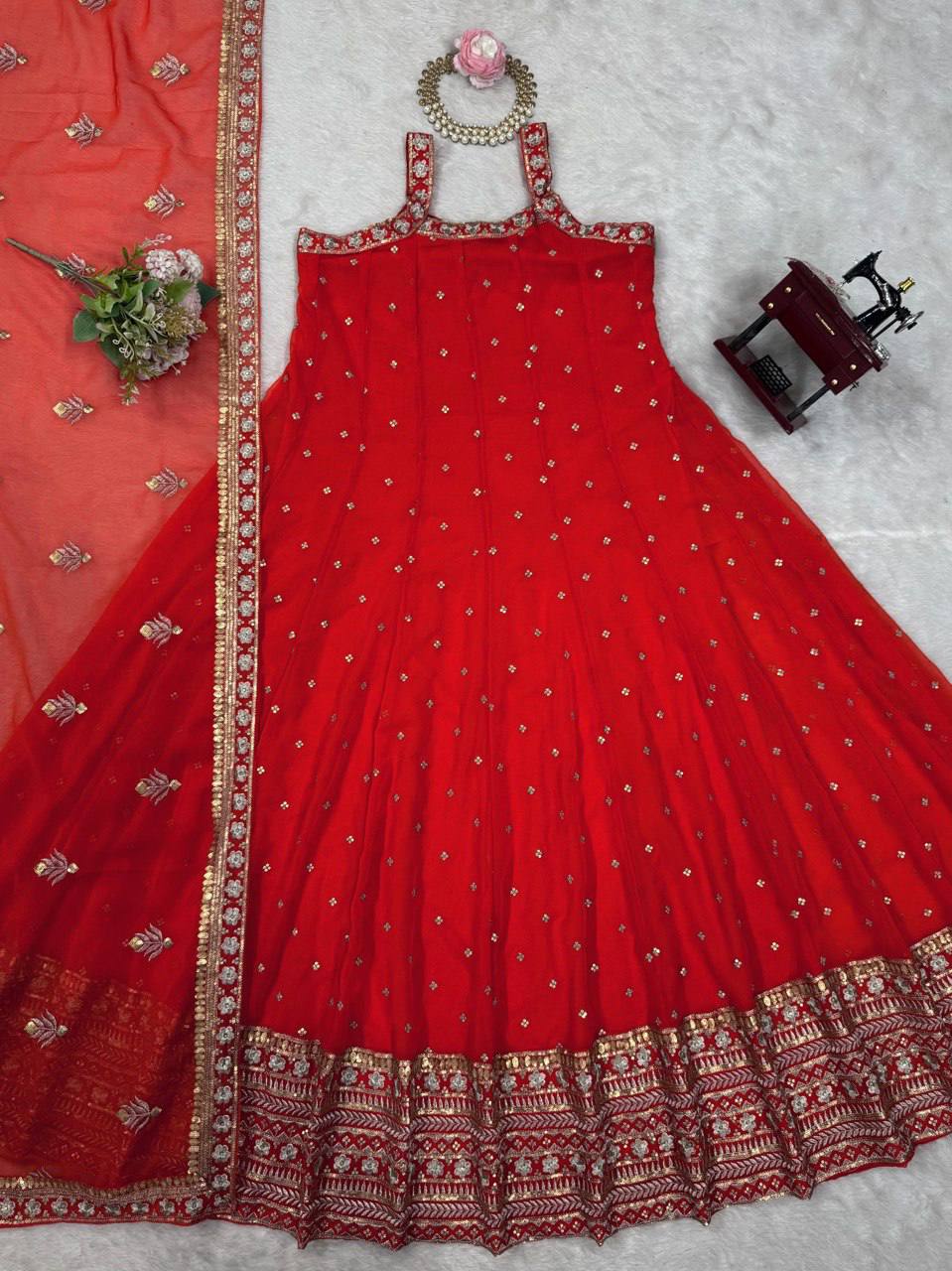 Flowy Elegance Designer Foux Georgette Gown