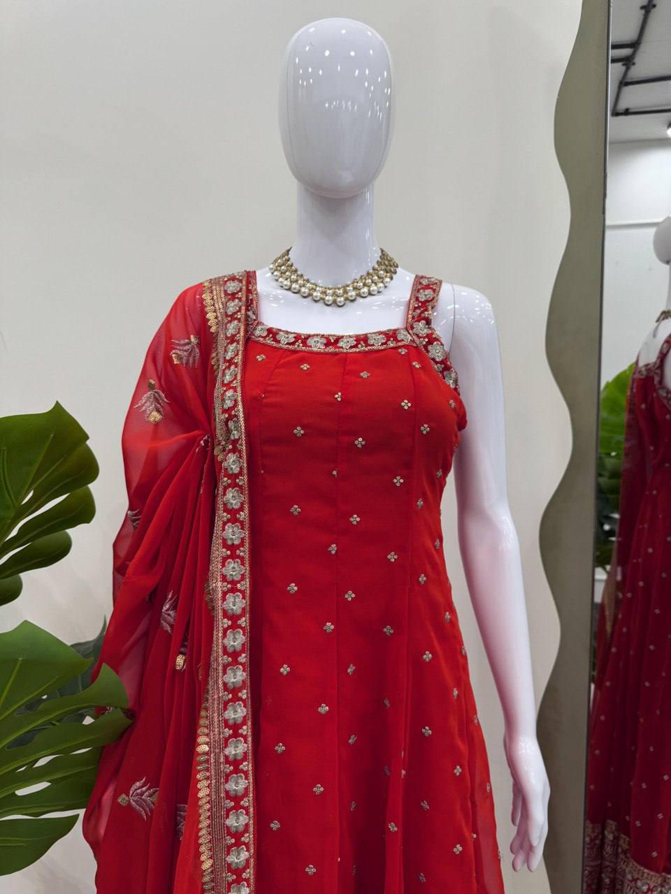 Flowy Elegance Designer Foux Georgette Gown