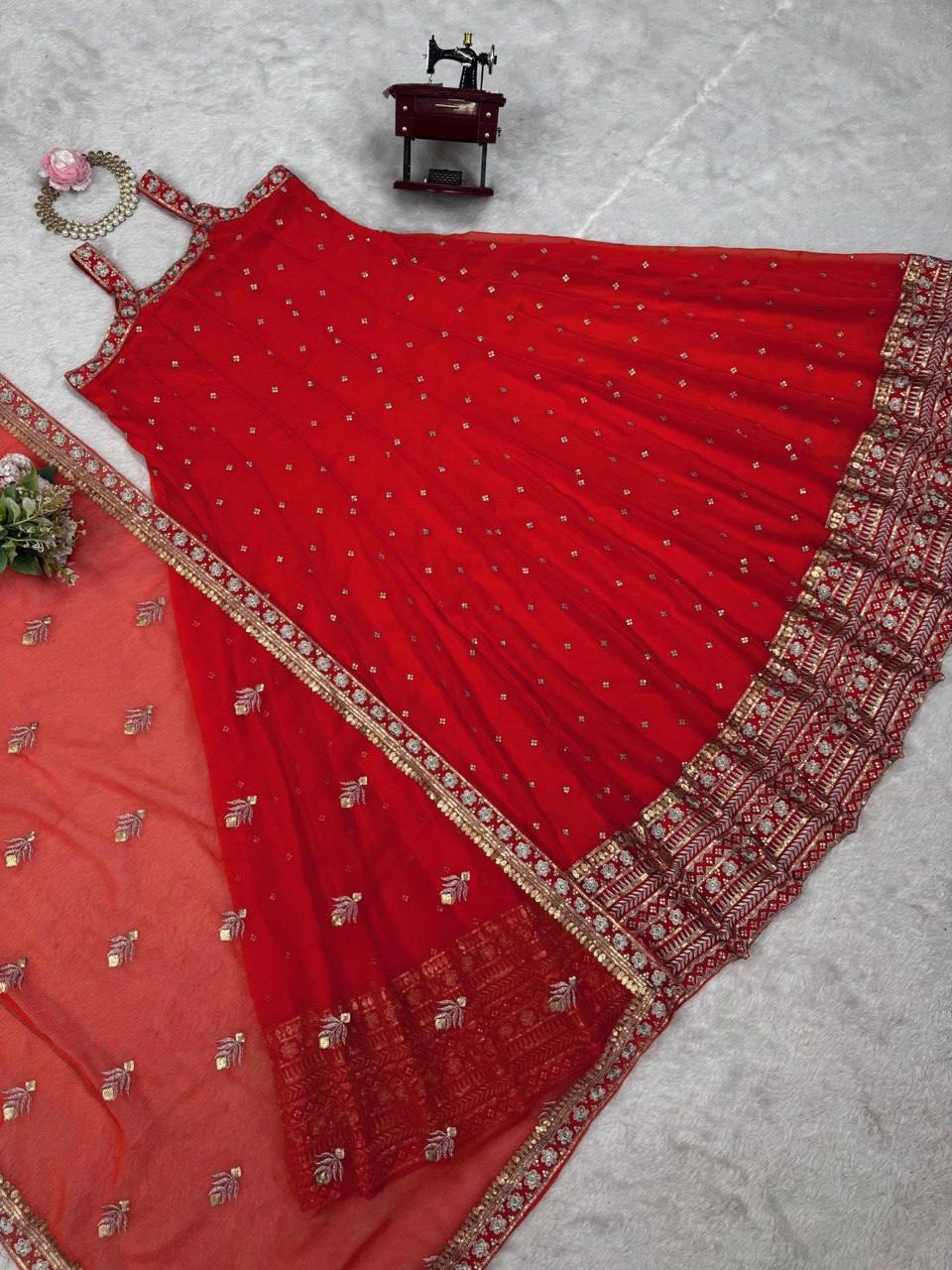Flowy Elegance Designer Foux Georgette Gown