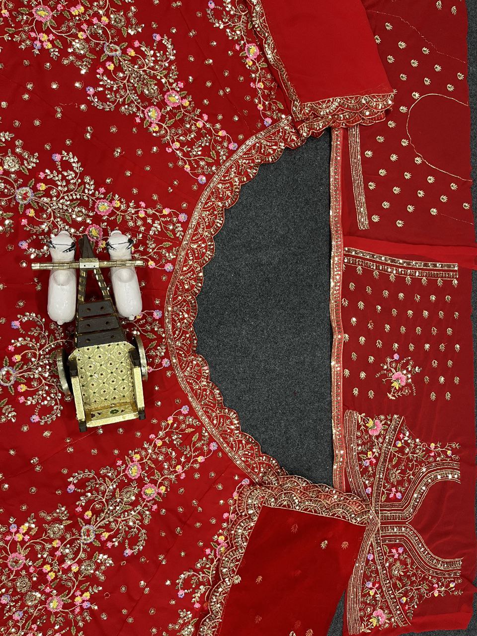 Red Color Georgette Wedding Wear Lehenga Choli