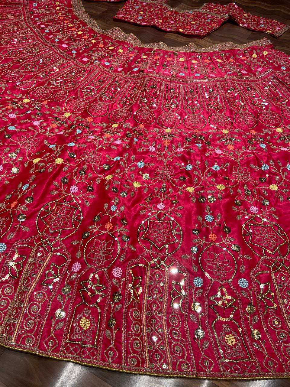 Rani Pink Color Satin Silk Embelish Lehenga Choli For Wedding Wear