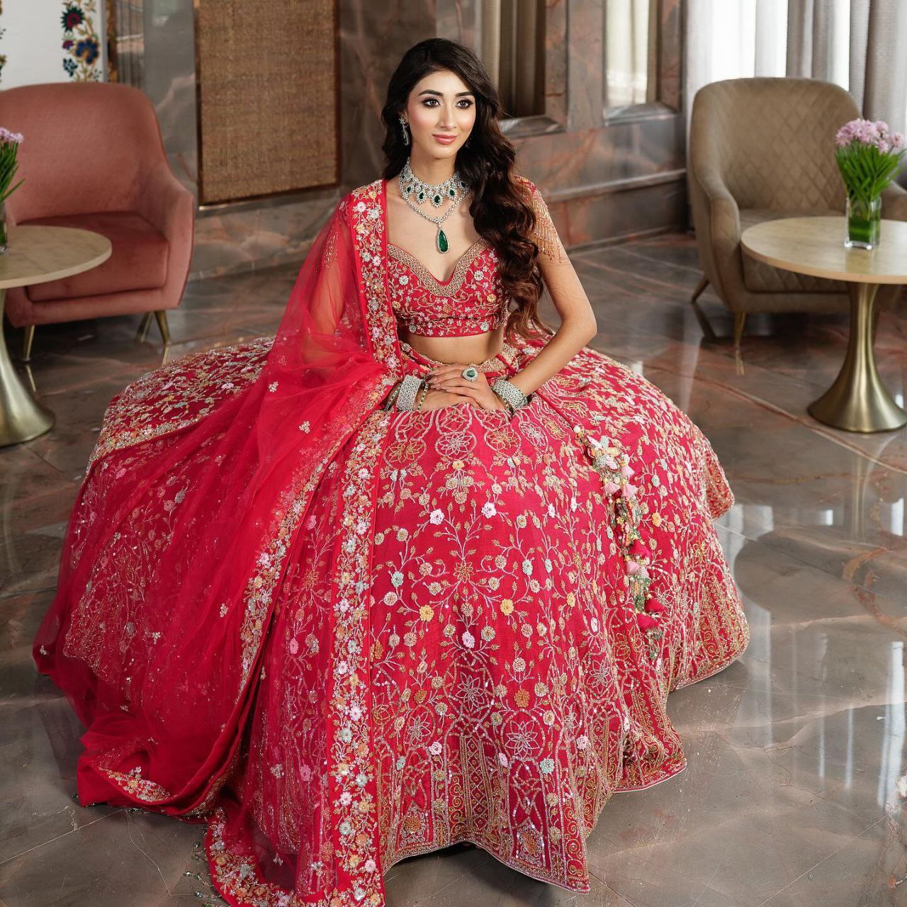 Rani Pink Color Satin Silk Embelish Lehenga Choli For Wedding Wear