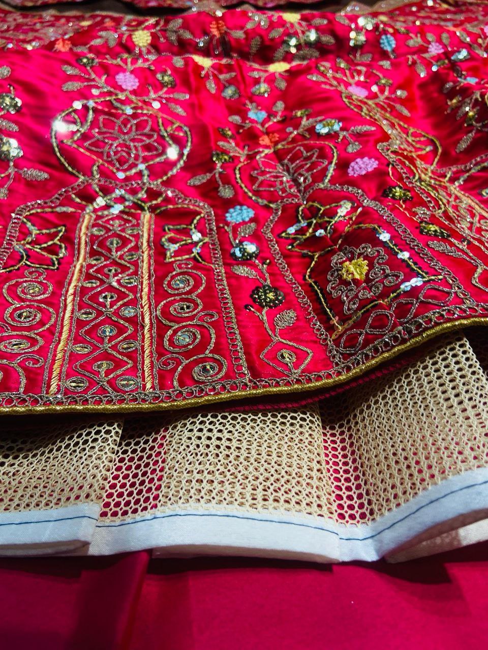 Rani Pink Color Satin Silk Embelish Lehenga Choli For Wedding Wear