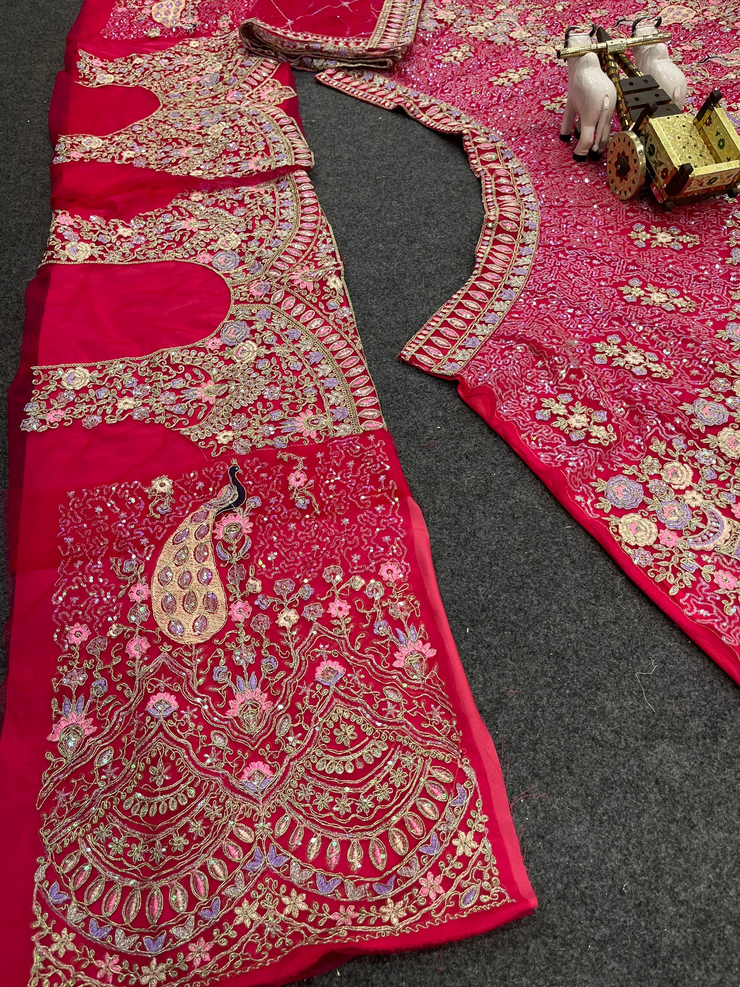 Pink Color Soft Net Coding Embroidered Work Lehenga Choli
