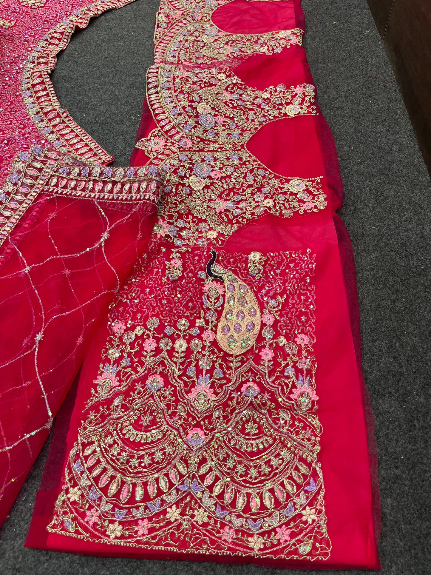 Pink Color Soft Net Coding Embroidered Work Lehenga Choli