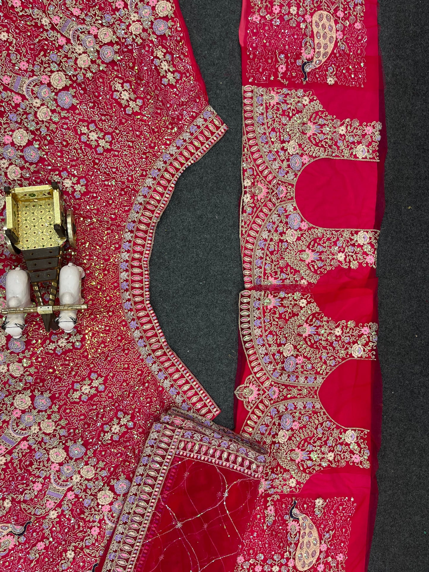 Pink Color Soft Net Coding Embroidered Work Lehenga Choli