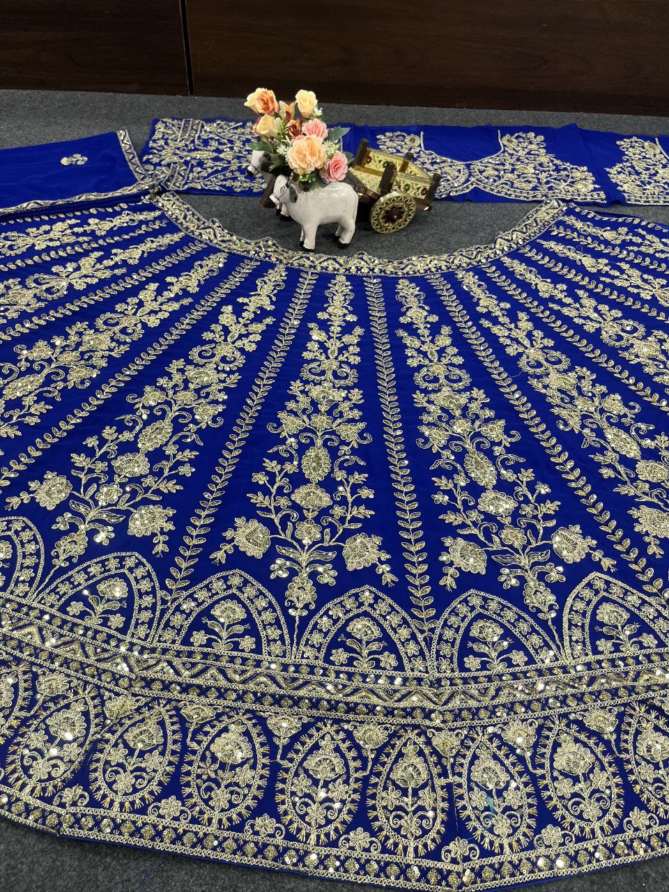 Royal Blue Georgette Heavy Coding Work Lehenga Choli