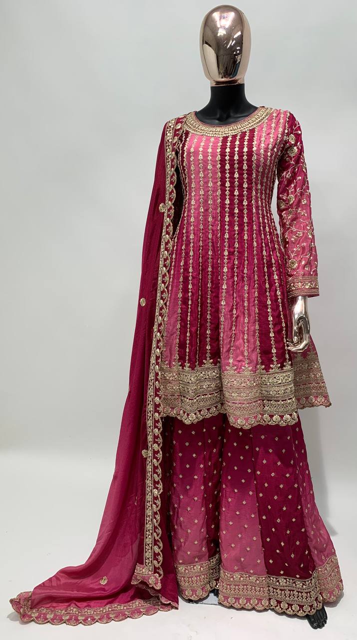 Phenomenal Chinon Ready Made Sharara Suit