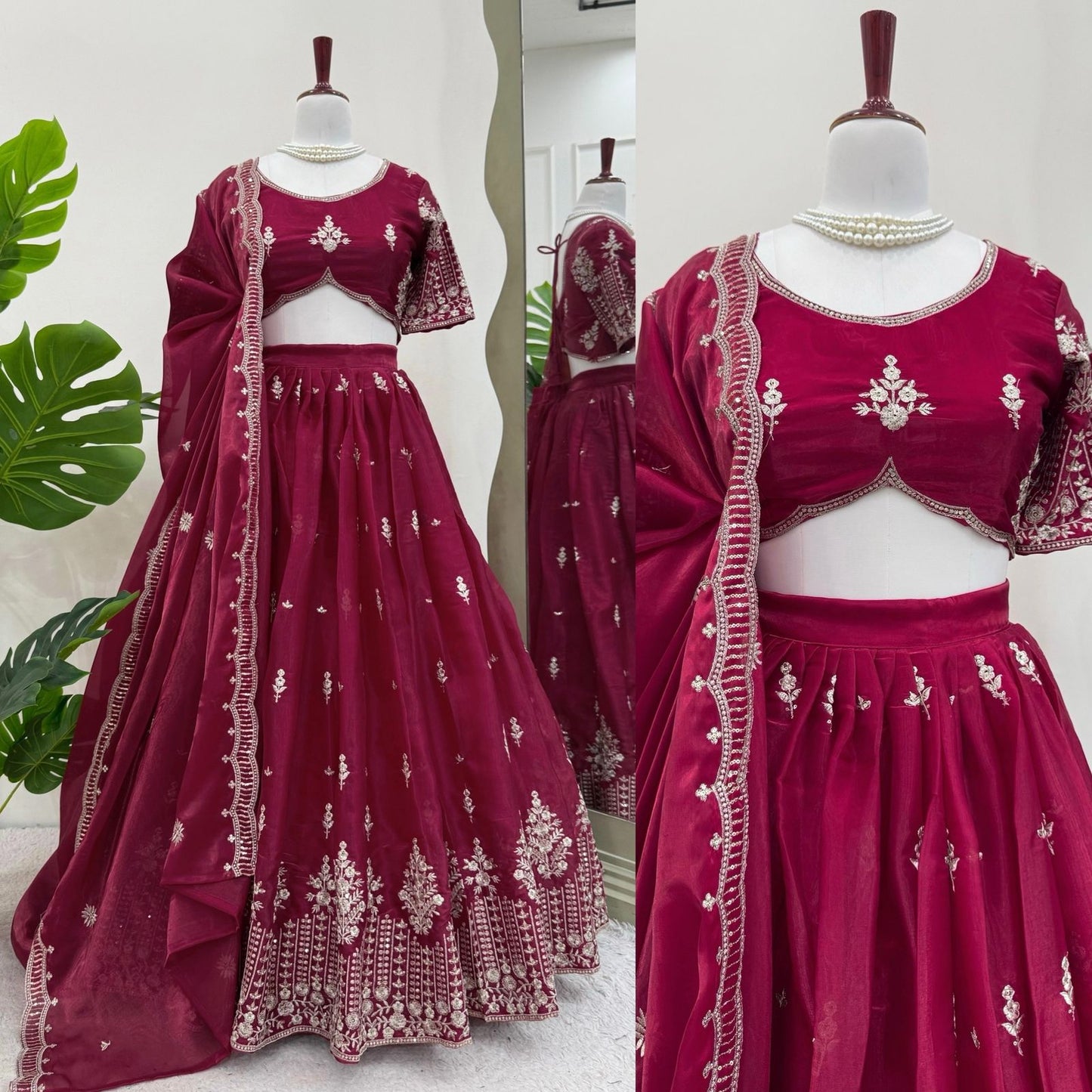 Party Wear Jimmi Chu Silk Sequence Work Lehenga Choli