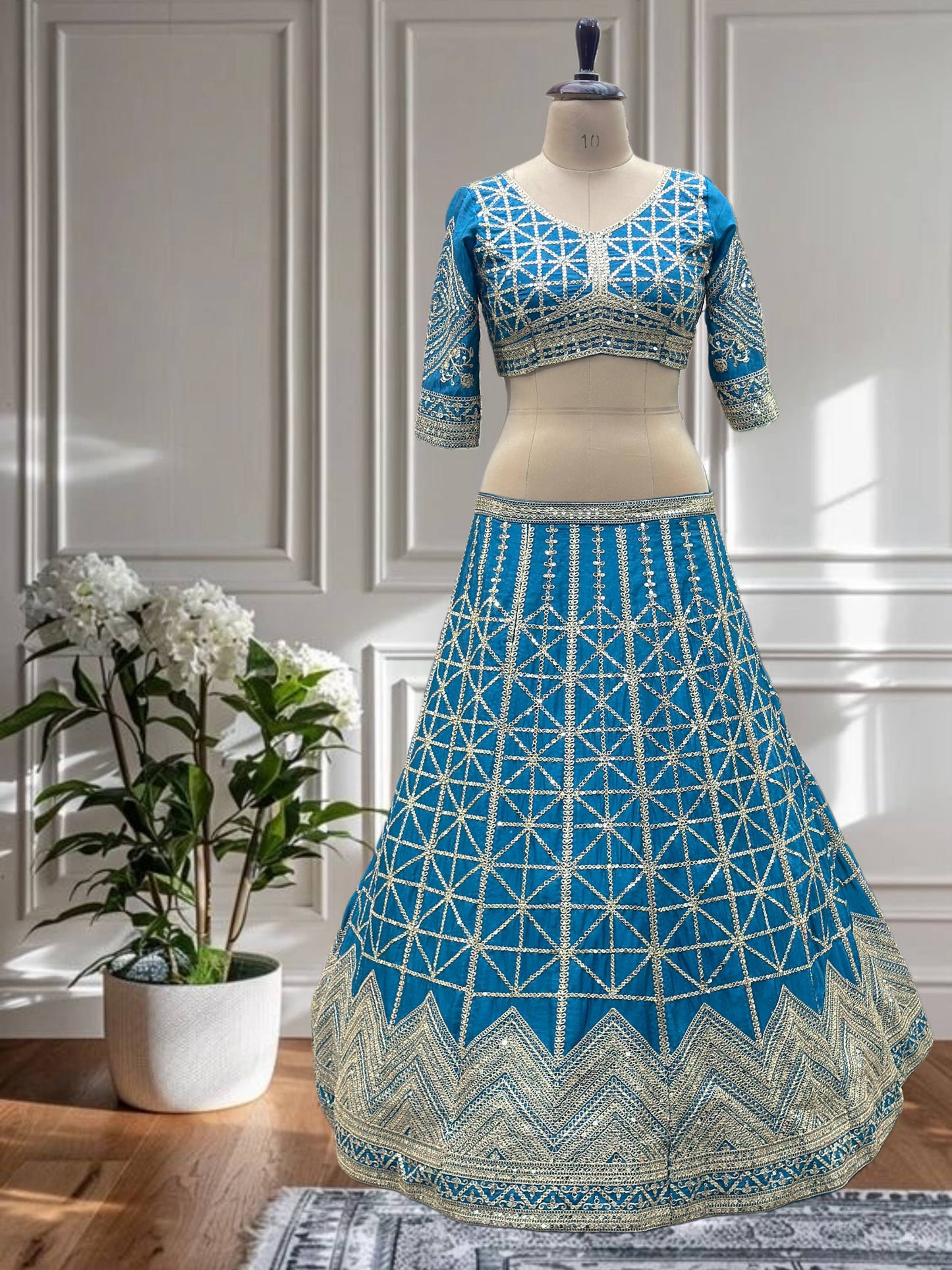 Morpinch Color Chinon Silk Sequence Coding Work Lehenga Choli