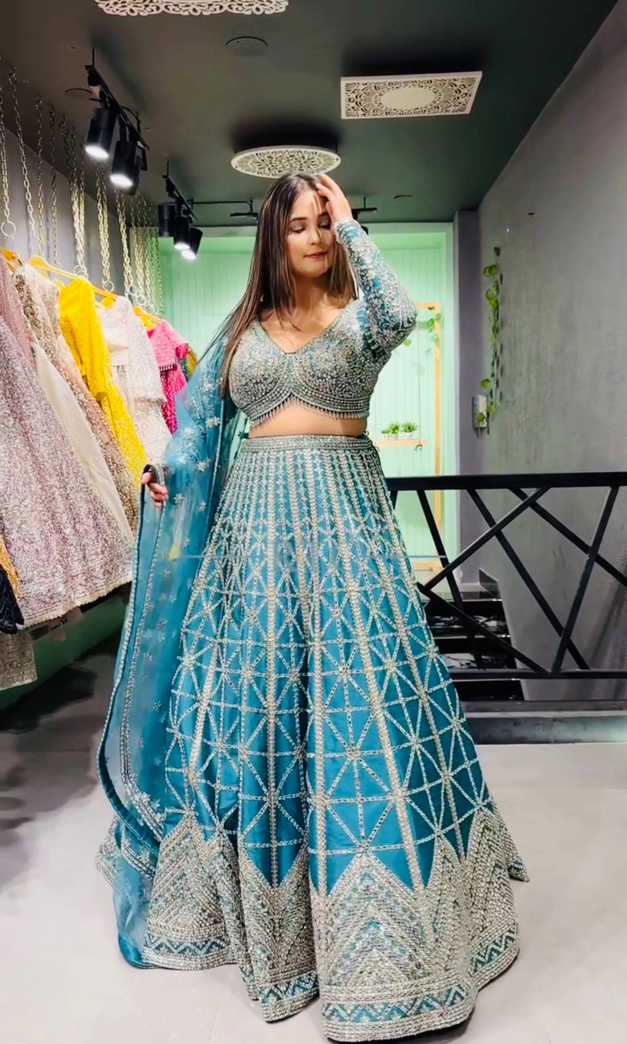 Morpinch Color Chinon Silk Sequence Coding Work Lehenga Choli