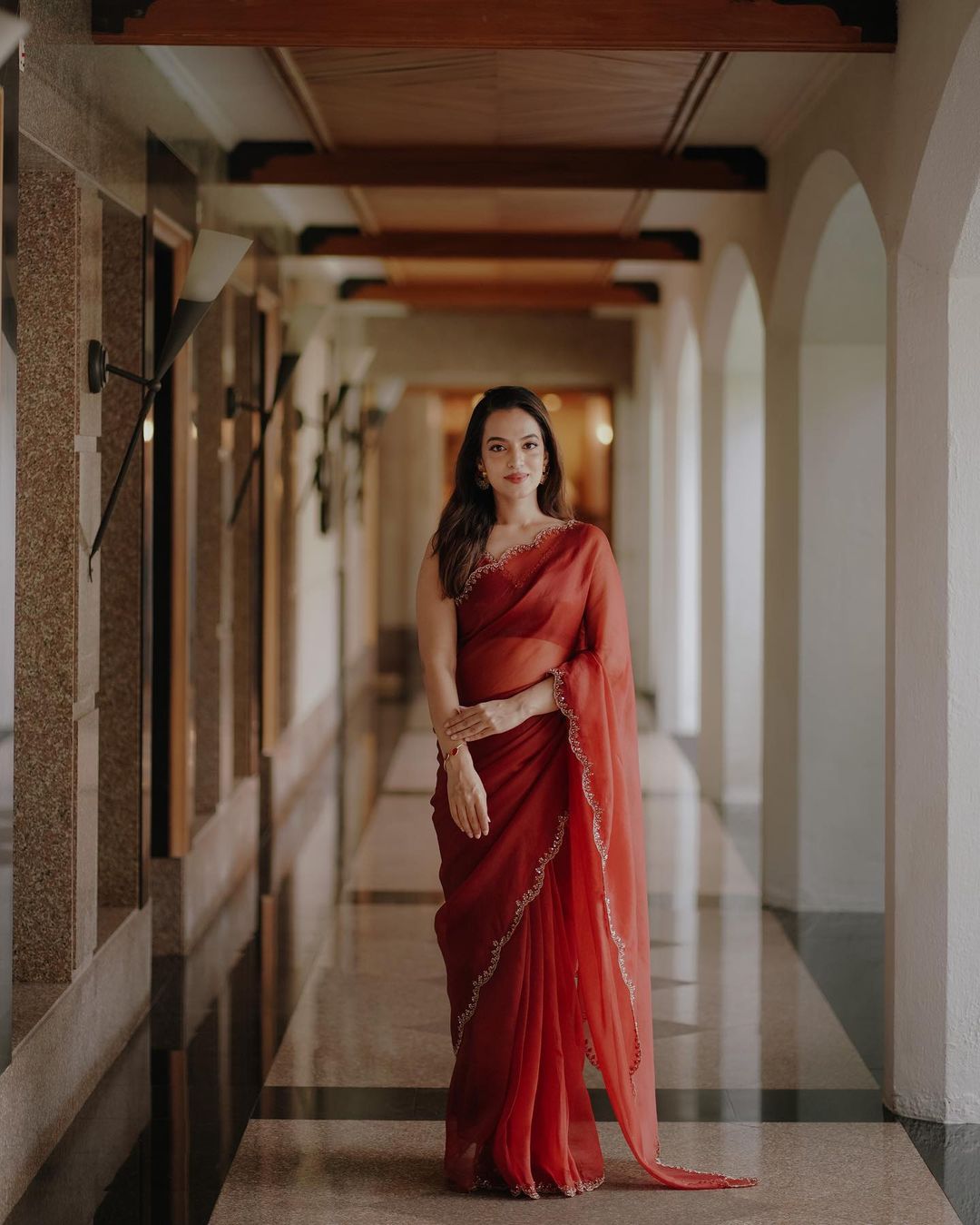 Wedding Wear Silk C Pallu Embroidered Designer Saree
