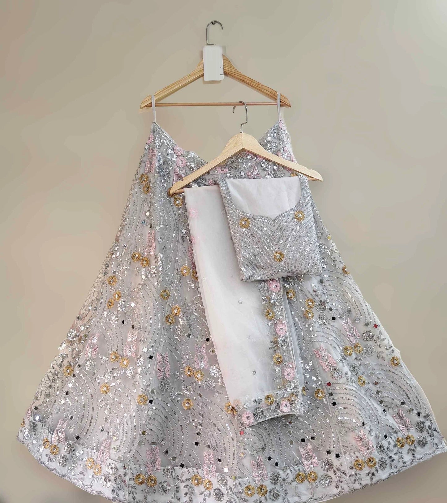 Wedding Wear Designer Soft Net Embroidered Lehenga Choli