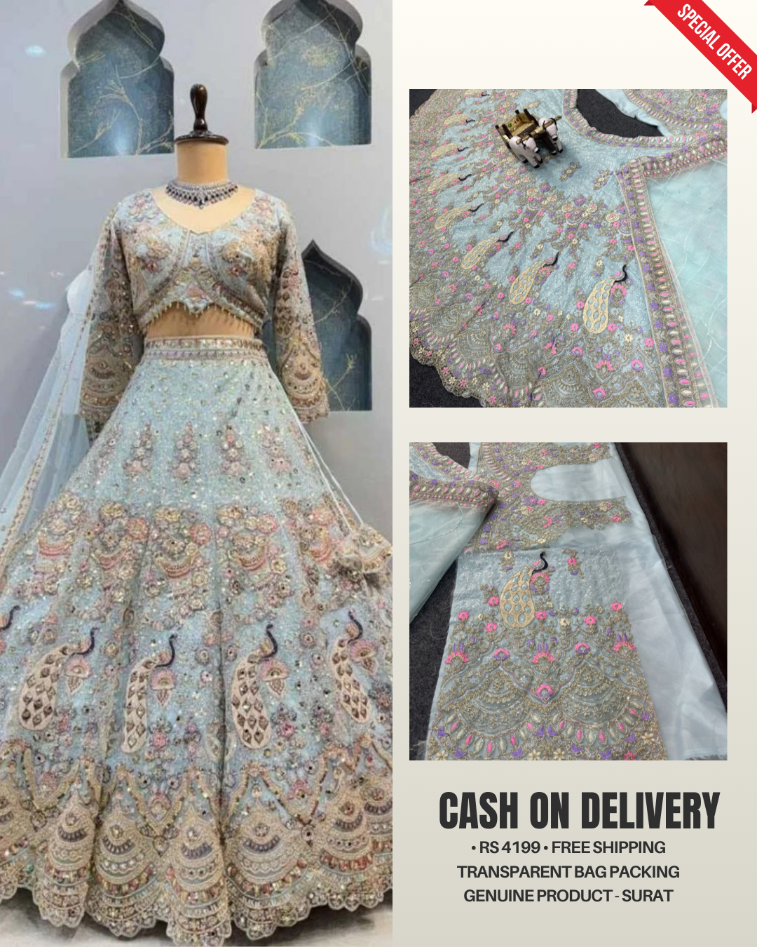 Pink Color Soft Net Coding Embroidered Work Lehenga Choli