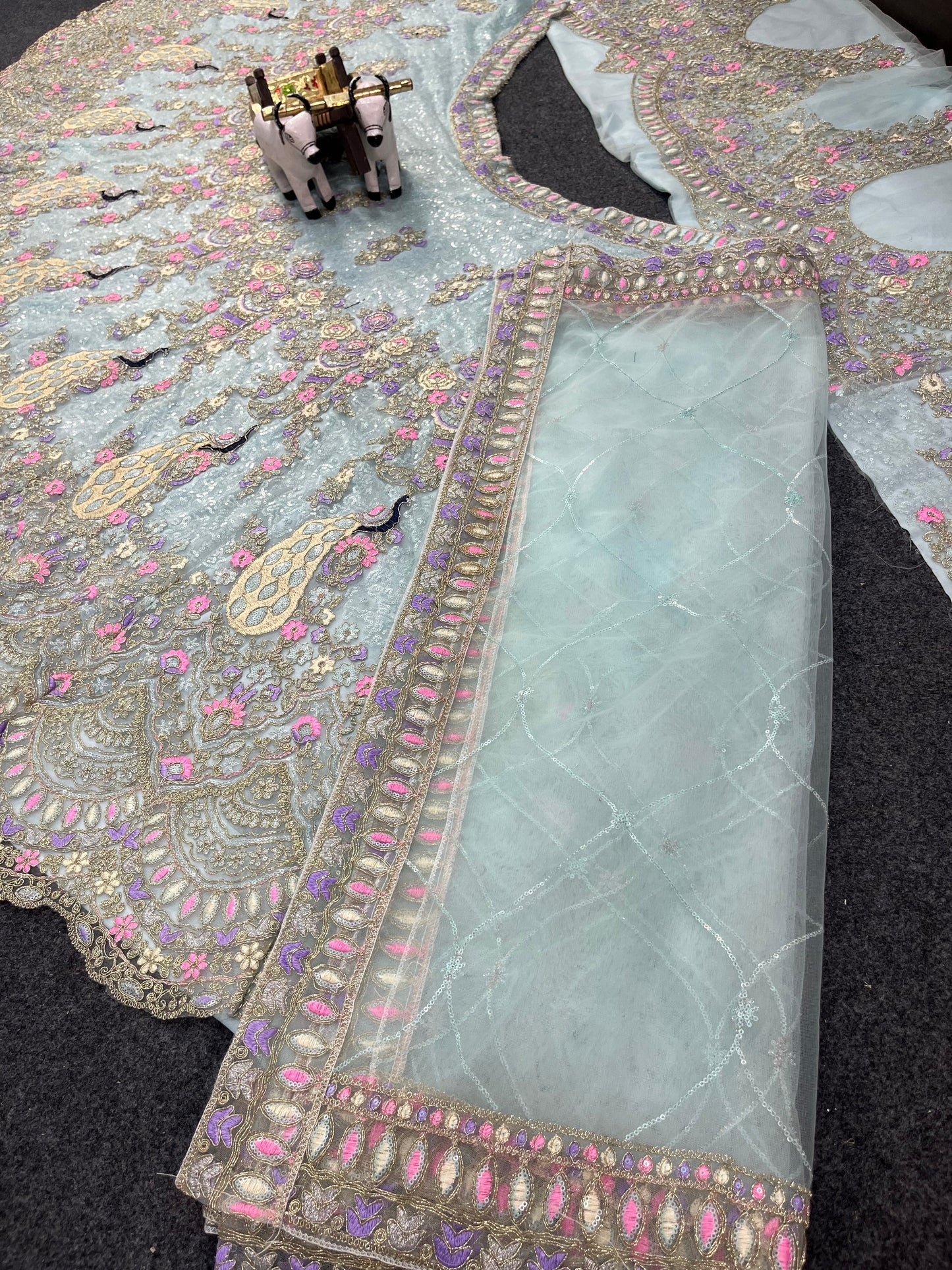 Pink Color Soft Net Coding Embroidered Work Lehenga Choli
