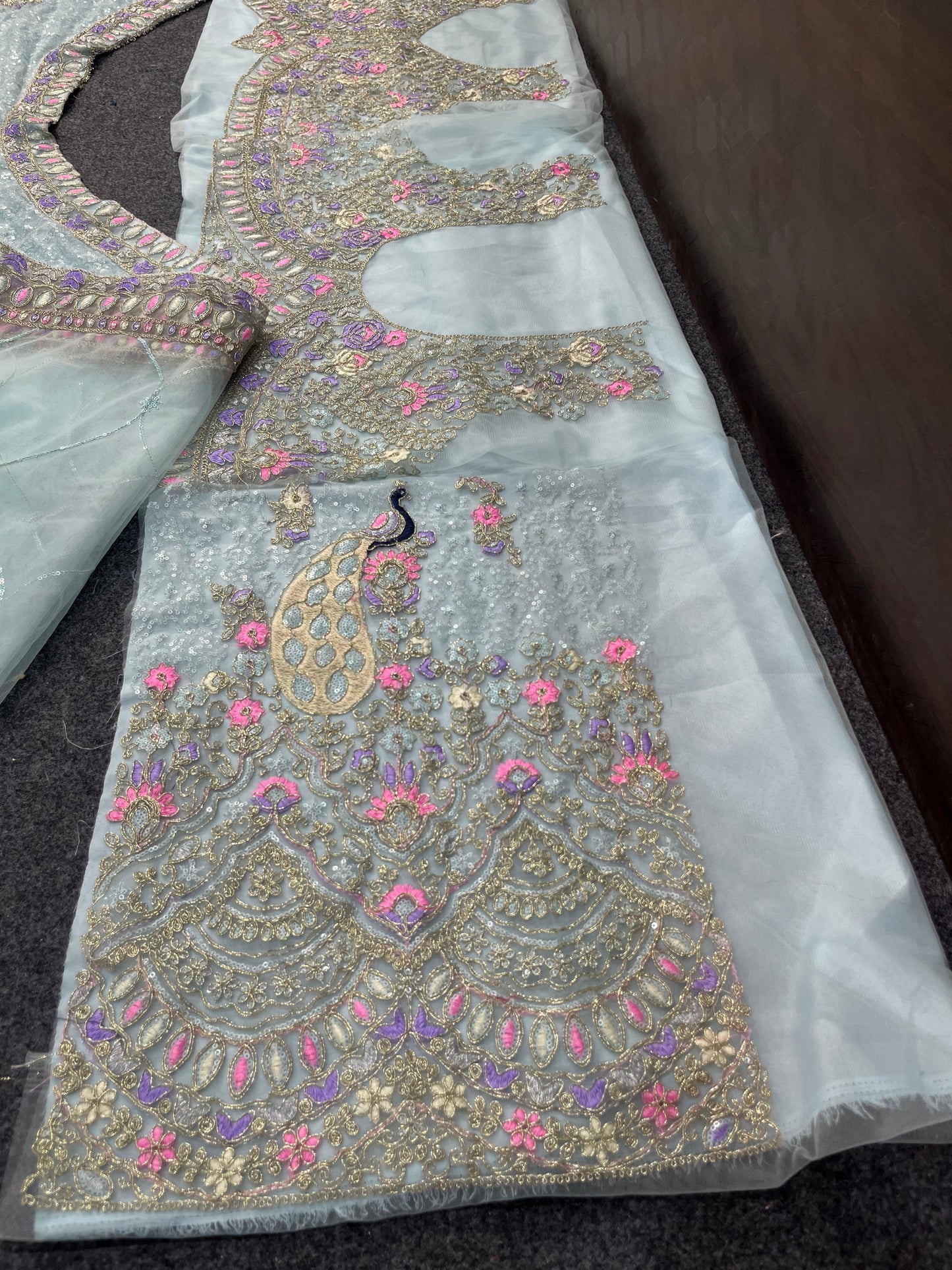 Pink Color Soft Net Coding Embroidered Work Lehenga Choli