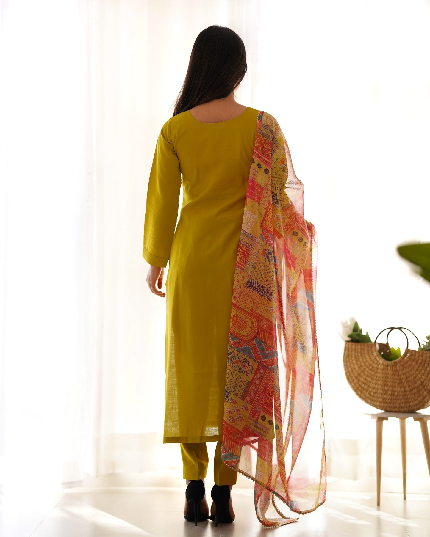 Summer Wear Cool Soft Viscose Fabric Straight Cut Kurta Pant Dupatta Set