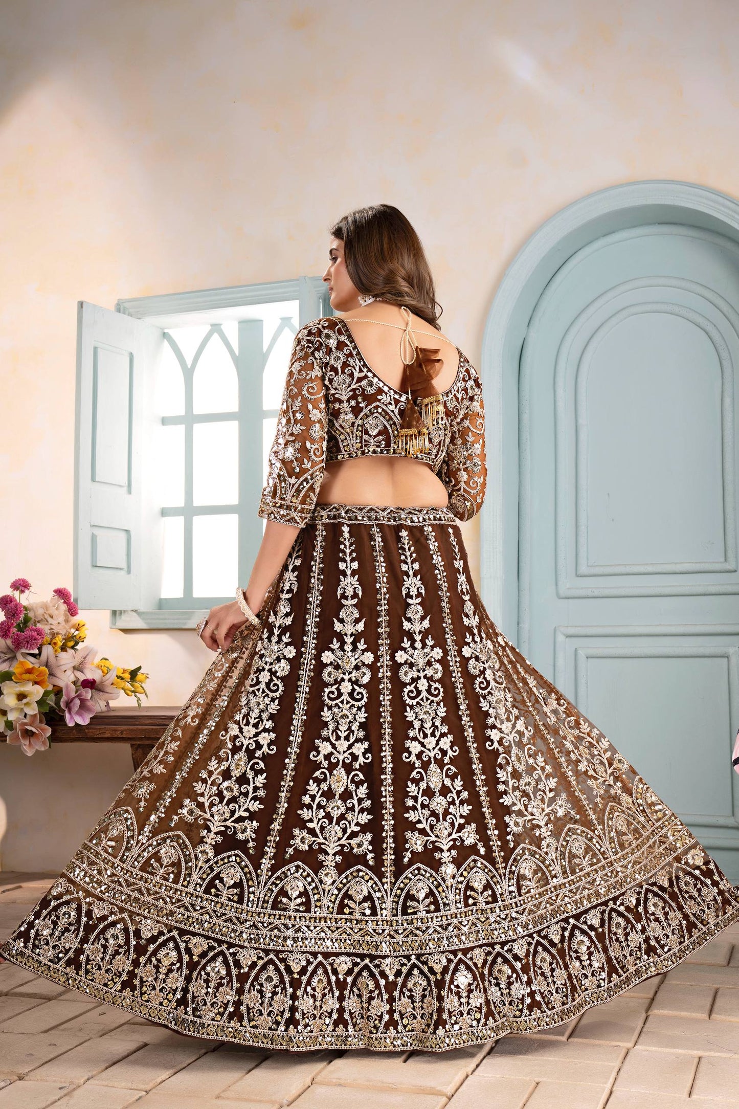 Wedding Wear Soft Net Sequence Work Lehenga Choli