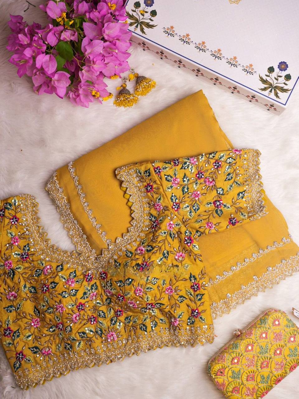 Party Wear Tibby Silk Sequence Work Fancy Blouse Saree