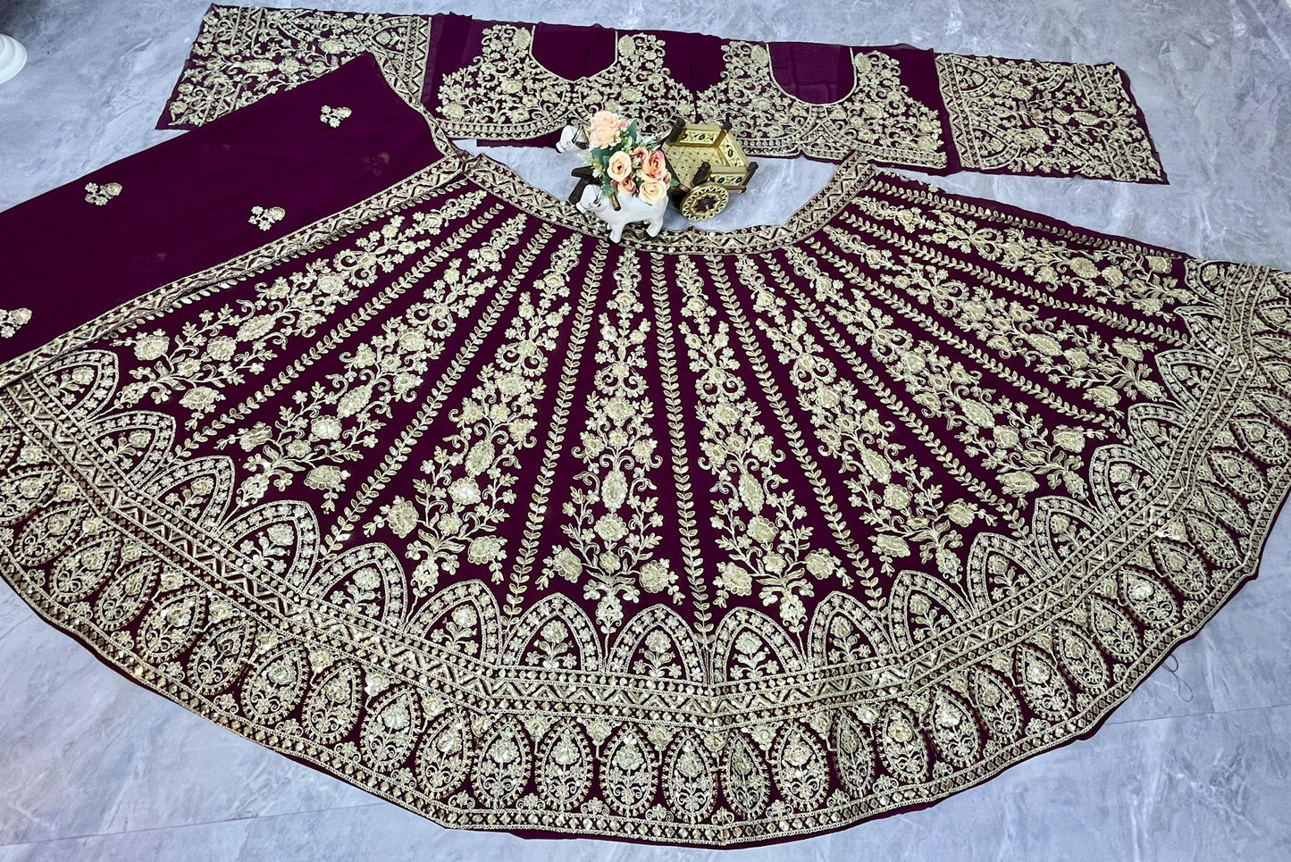 Royal Blue Georgette Heavy Coding Work Lehenga Choli