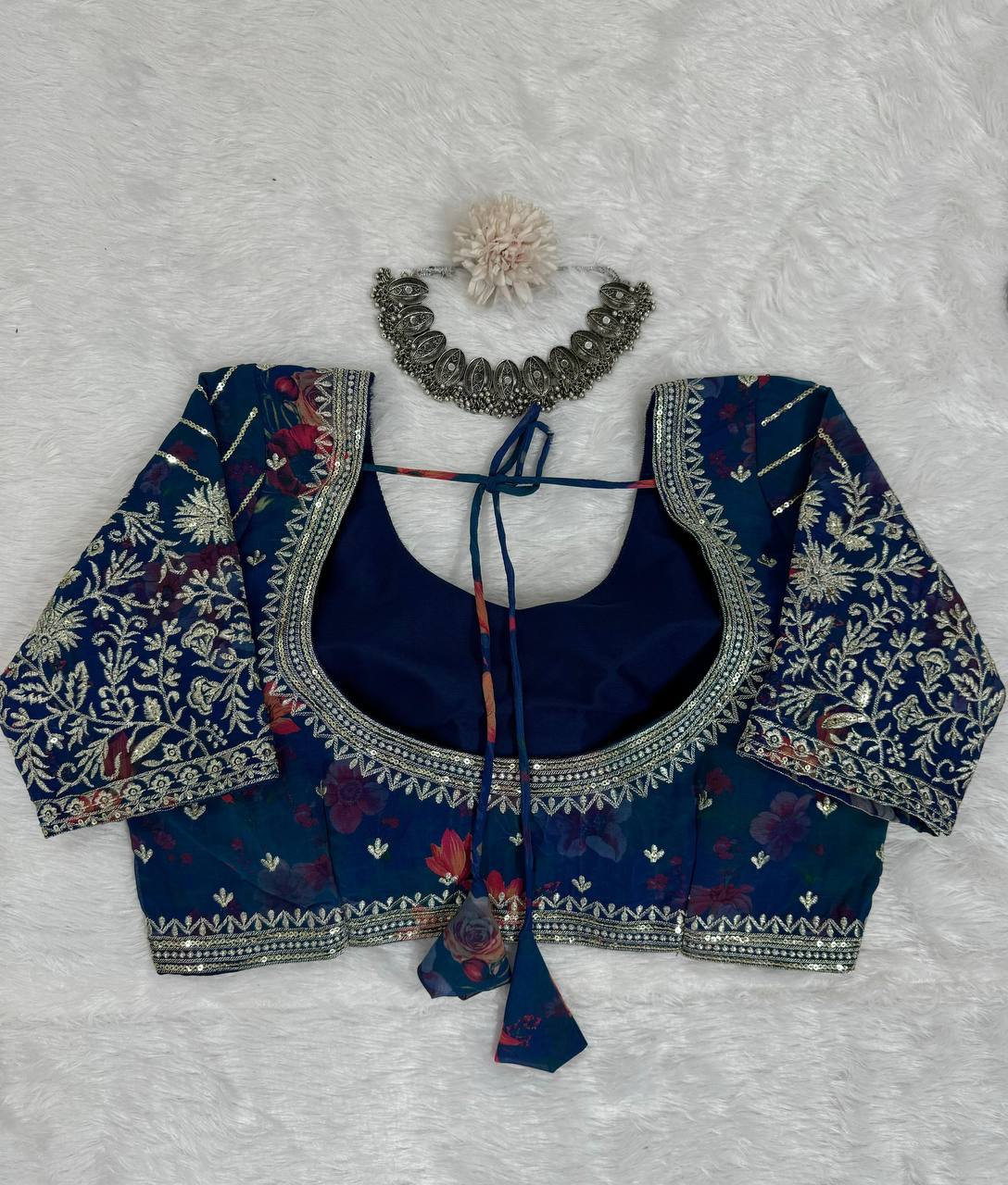 Wedding Wear Georgette Blue Color Lehenga Choli