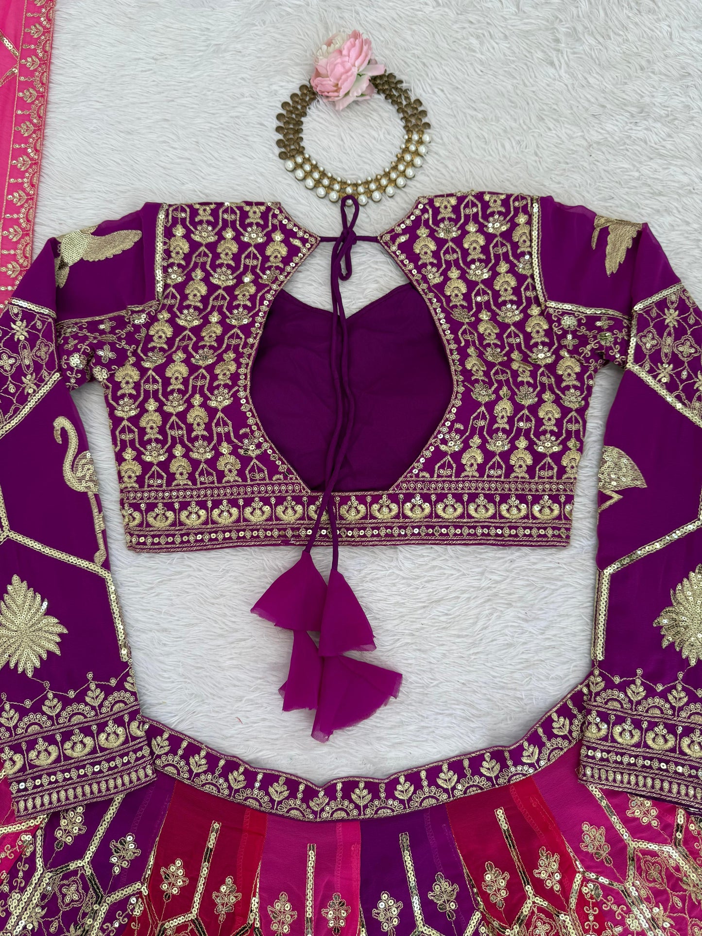 Function Wear Colorful Georgette Thread Sequence Work Lehenga Choli