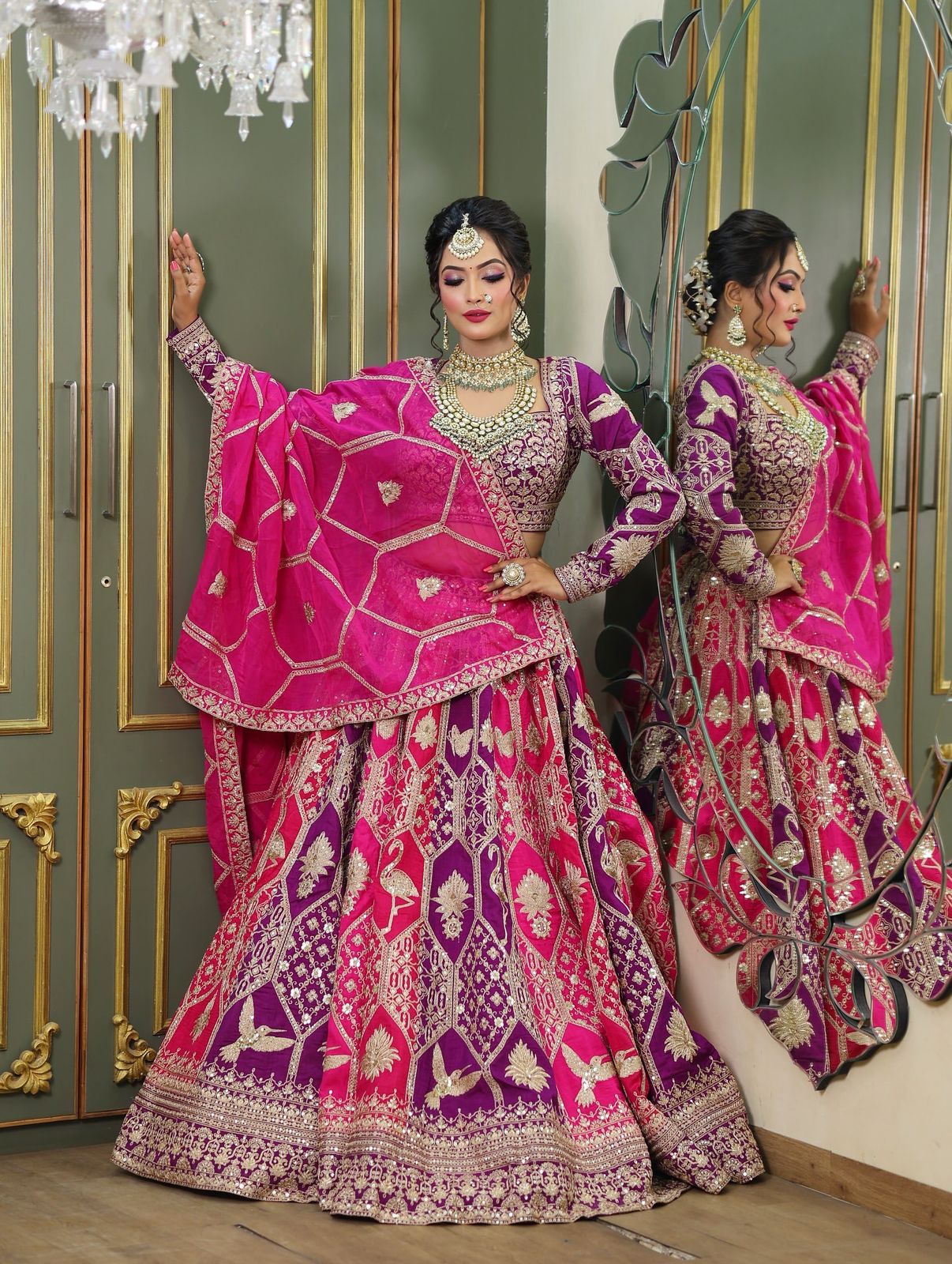 Function Wear Colorful Georgette Thread Sequence Work Lehenga Choli