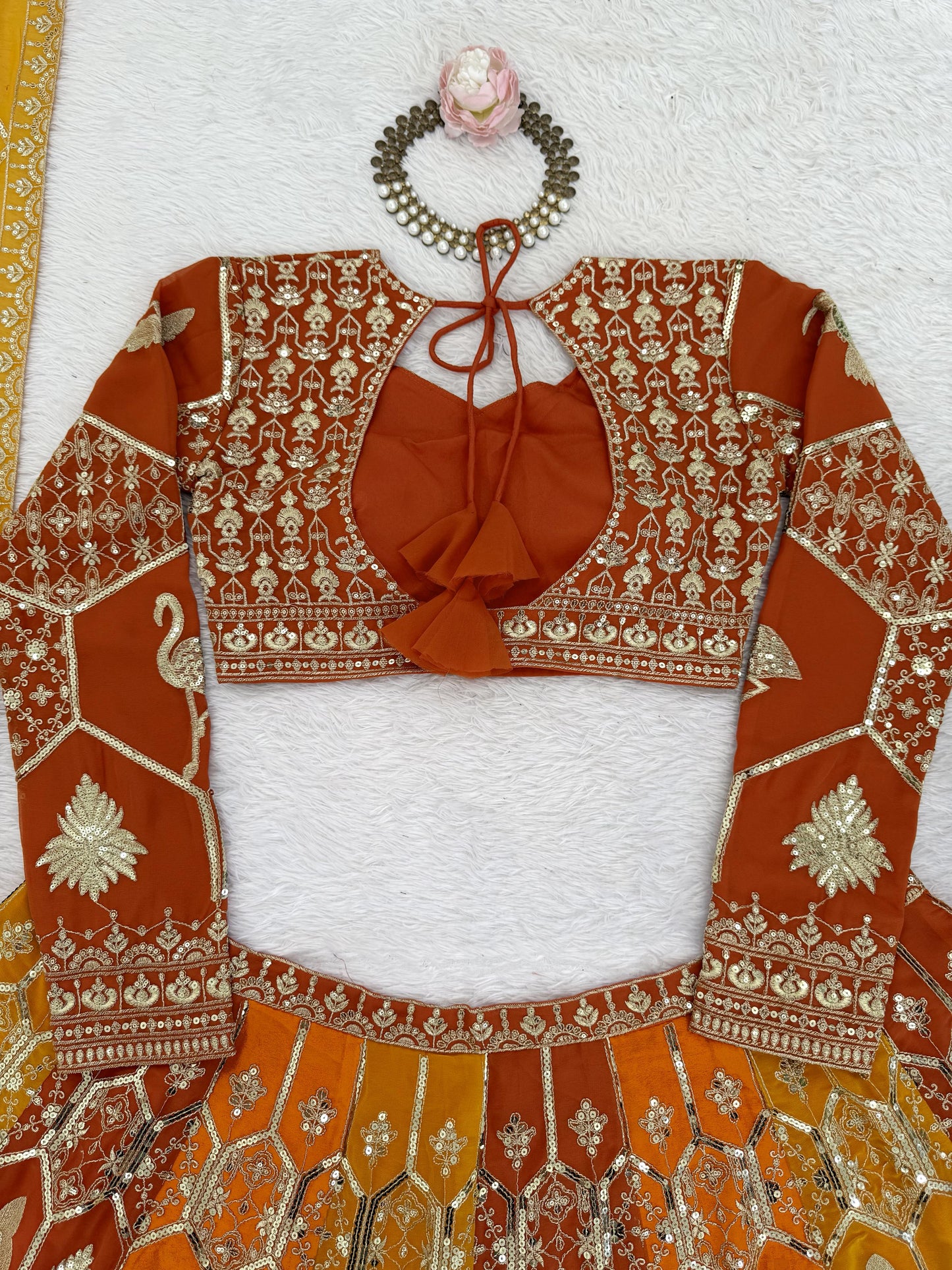 Function Wear Colorful Georgette Thread Sequence Work Lehenga Choli