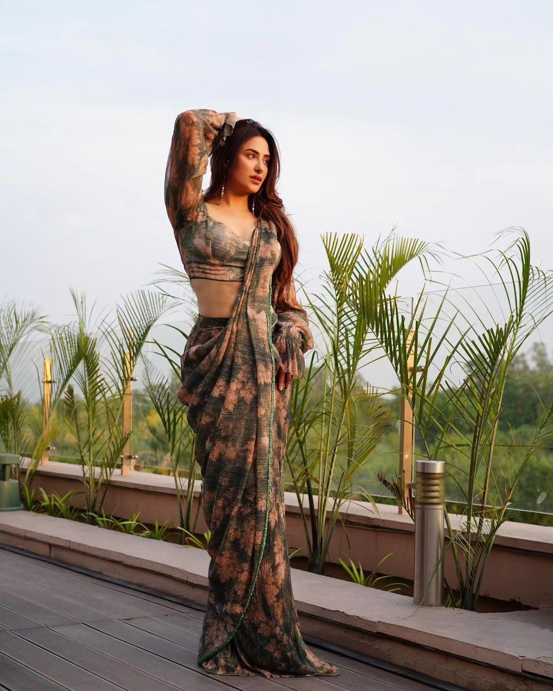 1 Min Ready To Wear Georgette Printed Designer Saree