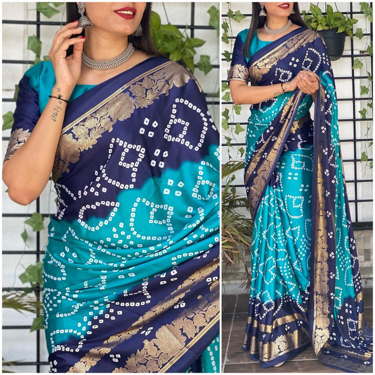 Trendy Function Wear Silk Bandhej Saree For Women