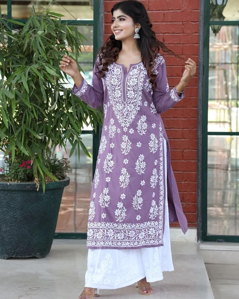 Chain Stitch work Rayon Embroidered Work Suit Pant For Girls
