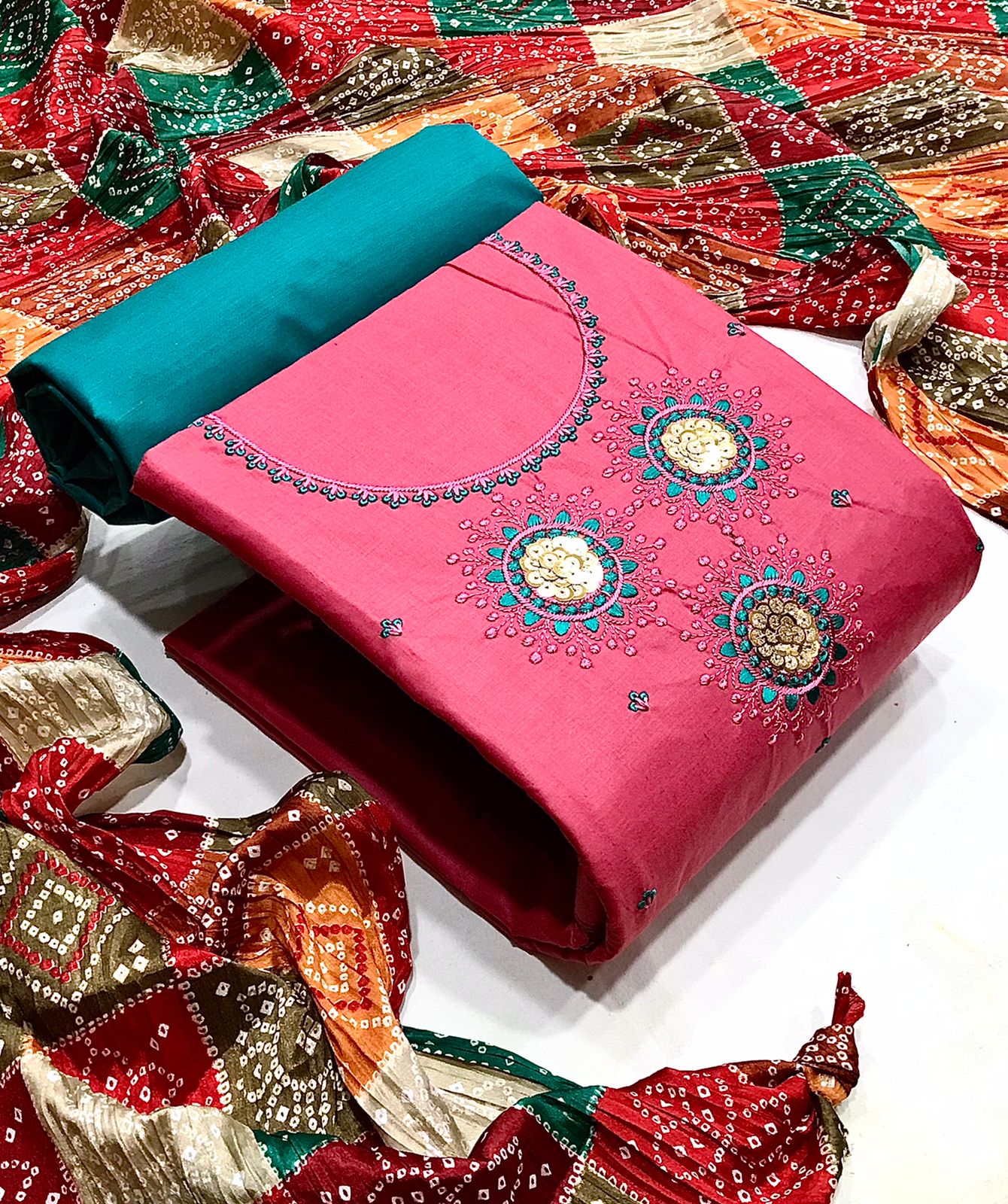 Starling Cotton Embroidered Work Salwar Suit For Women