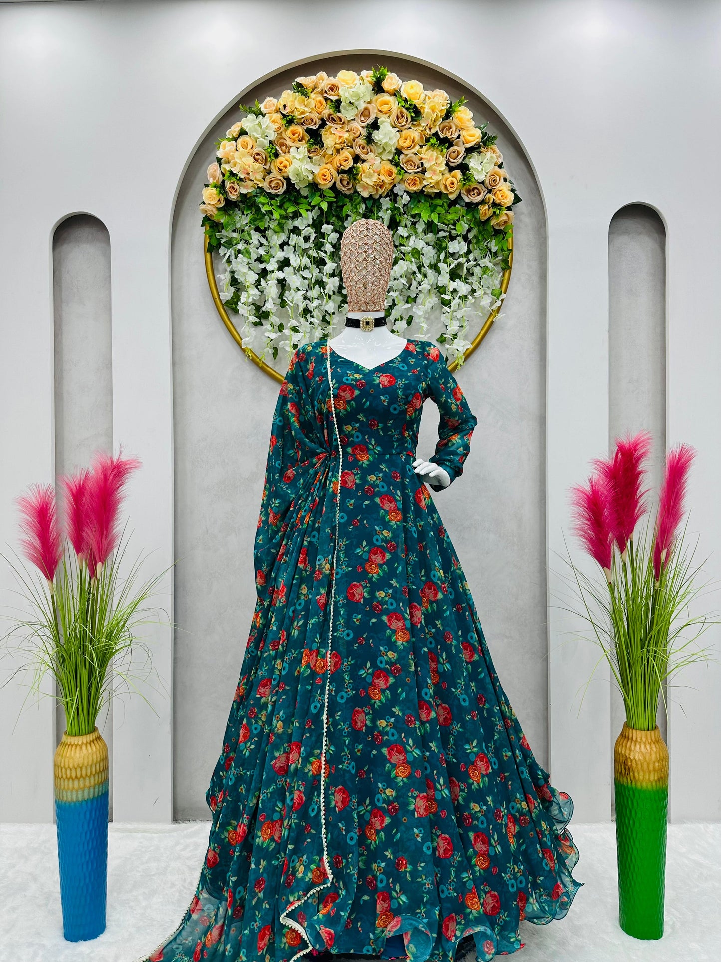 Party Wear Georgette Ready to Wear Gown