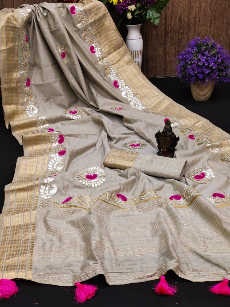 Captivating Cream Color Art Silk Jacquard Work Saree Blouse For Festive Wear