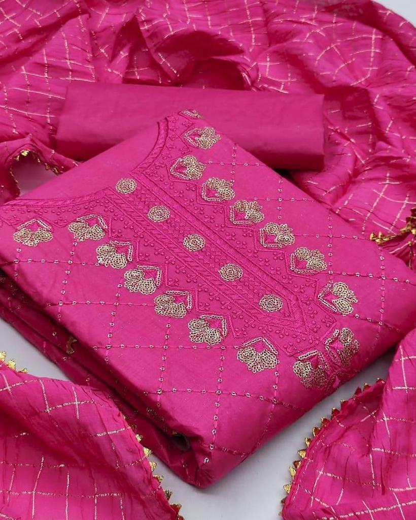 Casual Wear Pink Color Surpassing Cotton Sequence Work Salwar Suit