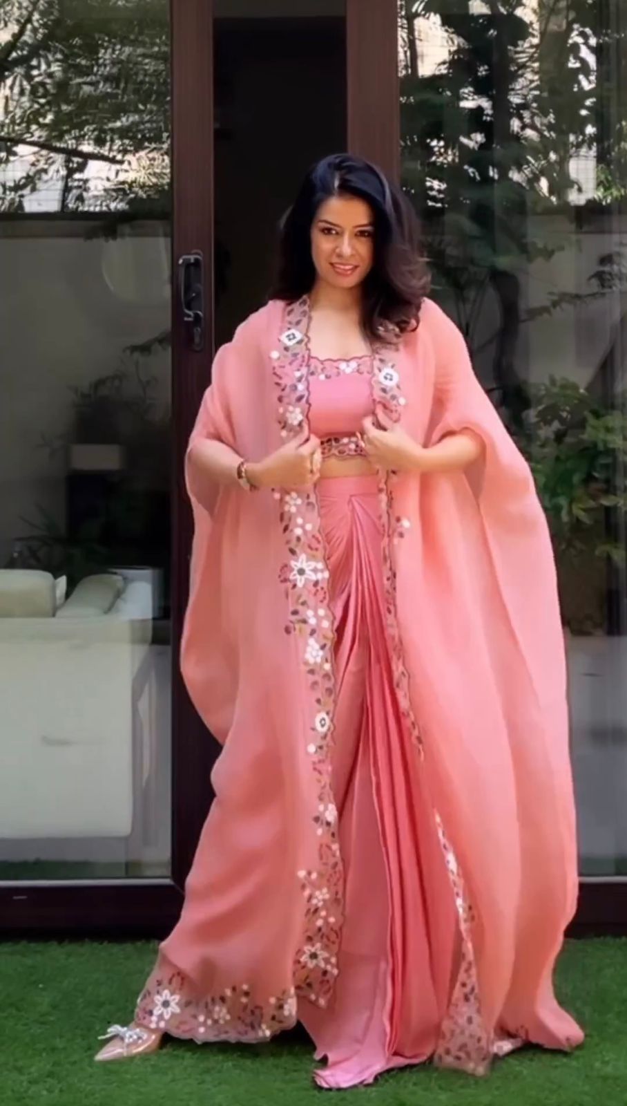 Party Wear Silky Western Dhoti For Girls Wear