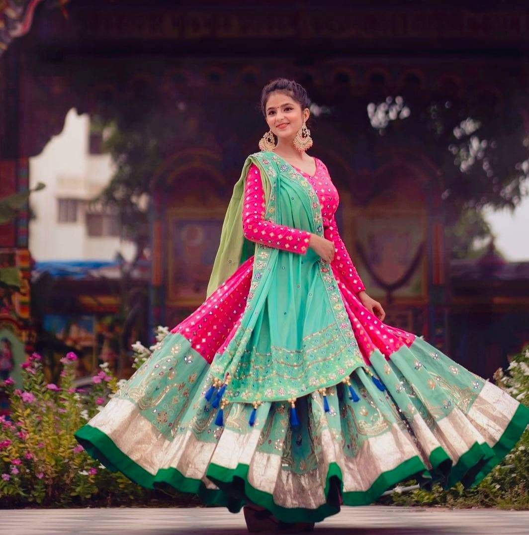Eye-catching Rani Pink Color Festive Wear Silk Embroidered Work Lehenga Choli