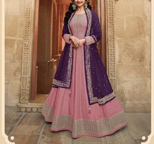 Refreshing Pink Color Silk Function Wear Coding Work Salwar Suit
