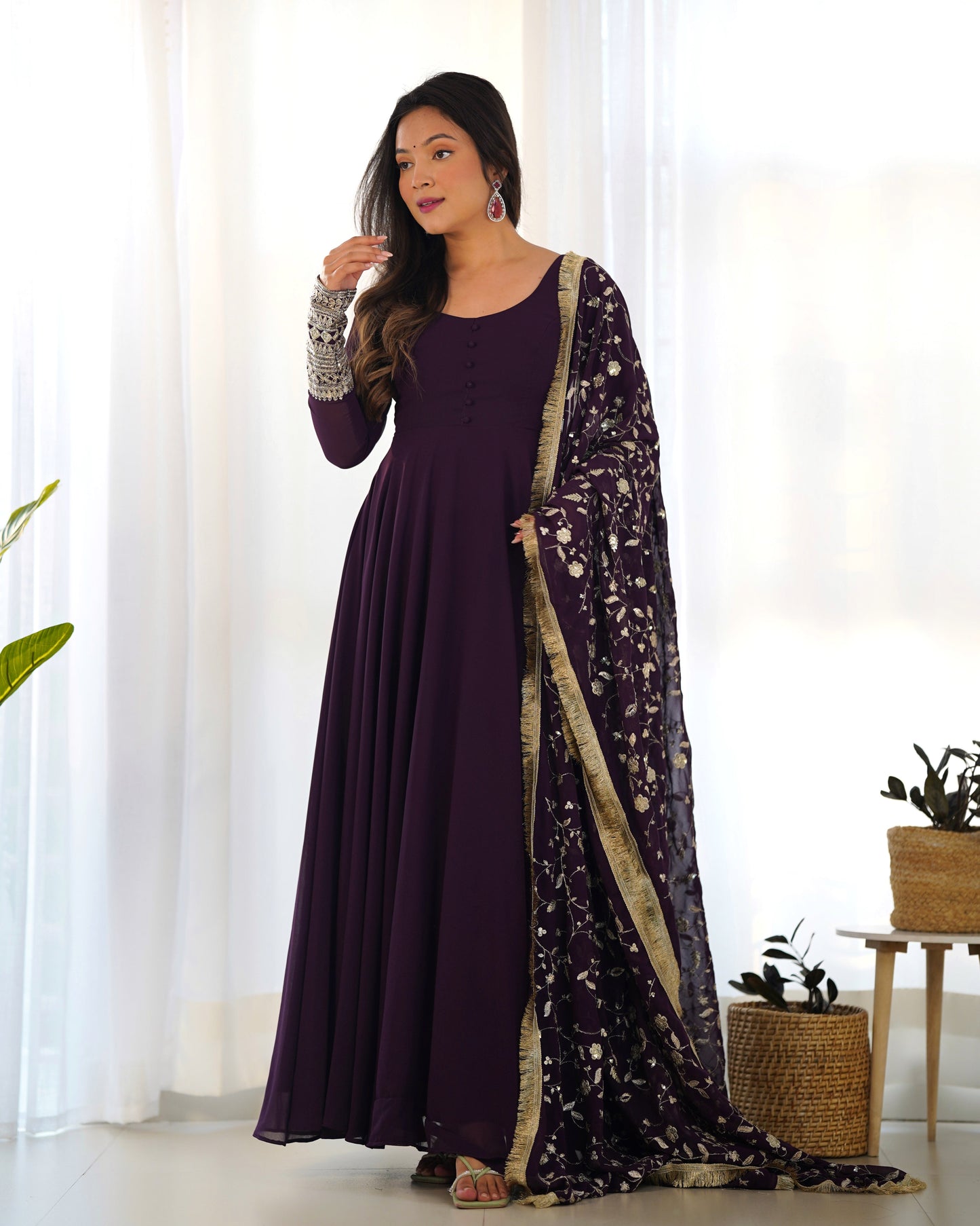 Designer Ready to Wear Gown With Heavy Work Dupatta